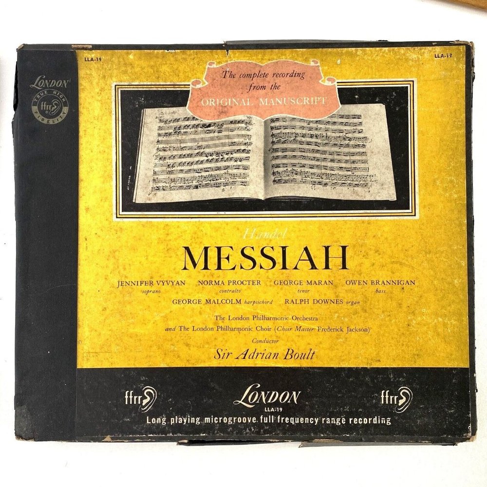 c1960 Handels Messiah London Records LLA-19 4 LP Complete Version 33 1/3 RPM